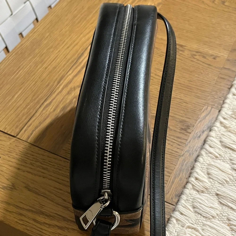 Coach Brown Signature Canvas Crossbody with Black Bow Print - Picture 9 of 10